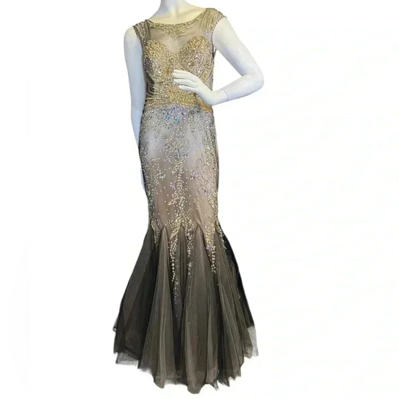 GLS Embellished Lace Mermaid Dresss With Beautiful Sequins and crystals.